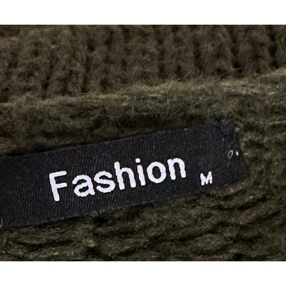 Fashion Oversized Olive Green Black Open Front Long Cardigan Medium Rock & Love - Picture 6 of 7